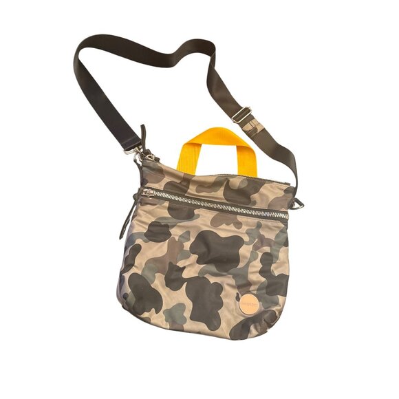 Shortty LOVE Camouflage Crossbody Bag With Yellow Handles & Adjustable Strap - Picture 1 of 4